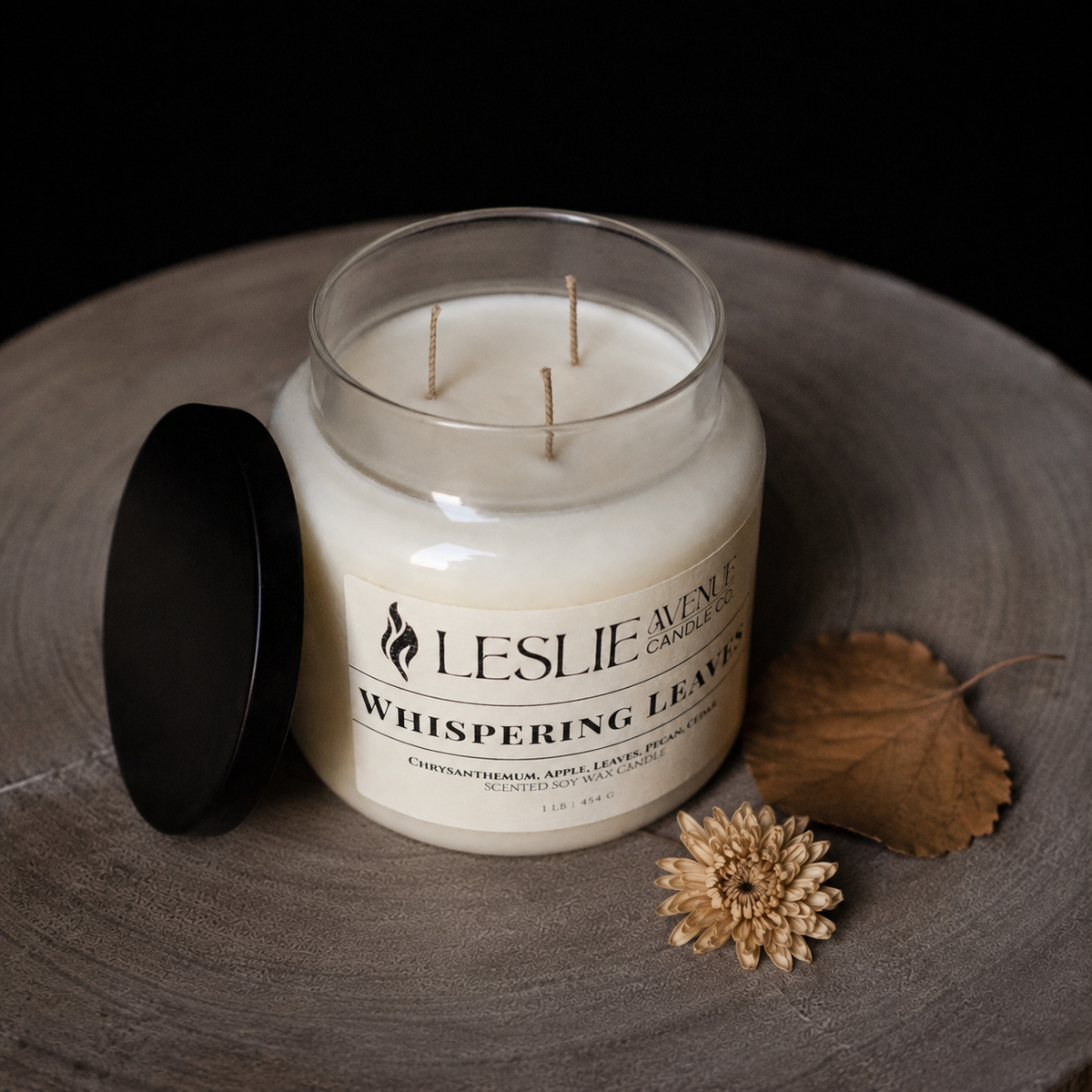 Whispering Leaves Triple Wick Soy Candle | Fall Collection